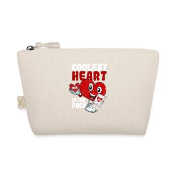 Coolest heart in the pack funny Valentine's Day - Organic Pouch - nature - Front