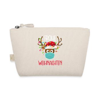 Frohe Weihnachten wünscht Rudolf mit der Maske - Bio-Täschchen - Natur - Vorne