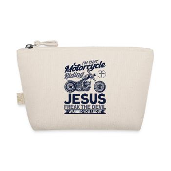 Motorrad Biker Chopper Motorradfahrer Geschenk - Bio-Täschchen - Natur - Vorne
