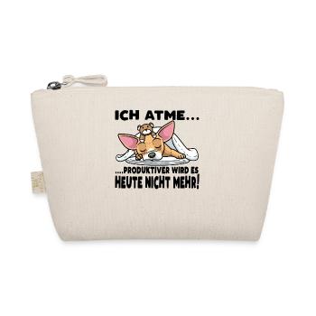 Chiweenie Hund Mit Kuscheltier Schlafen Schlummern - Bio-Täschchen - Natur - Vorne
