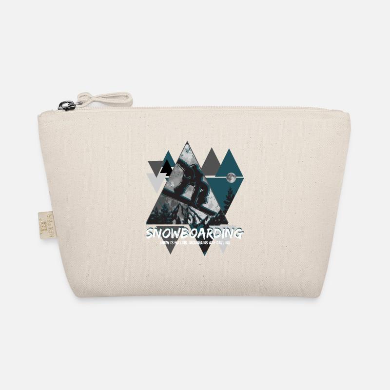 Snowboarder snow is falling mountains are calling Organic Pouch