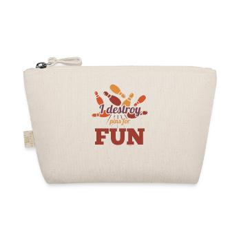 I destroy pins for fun while bowling - Organic Pouch - nature - Front