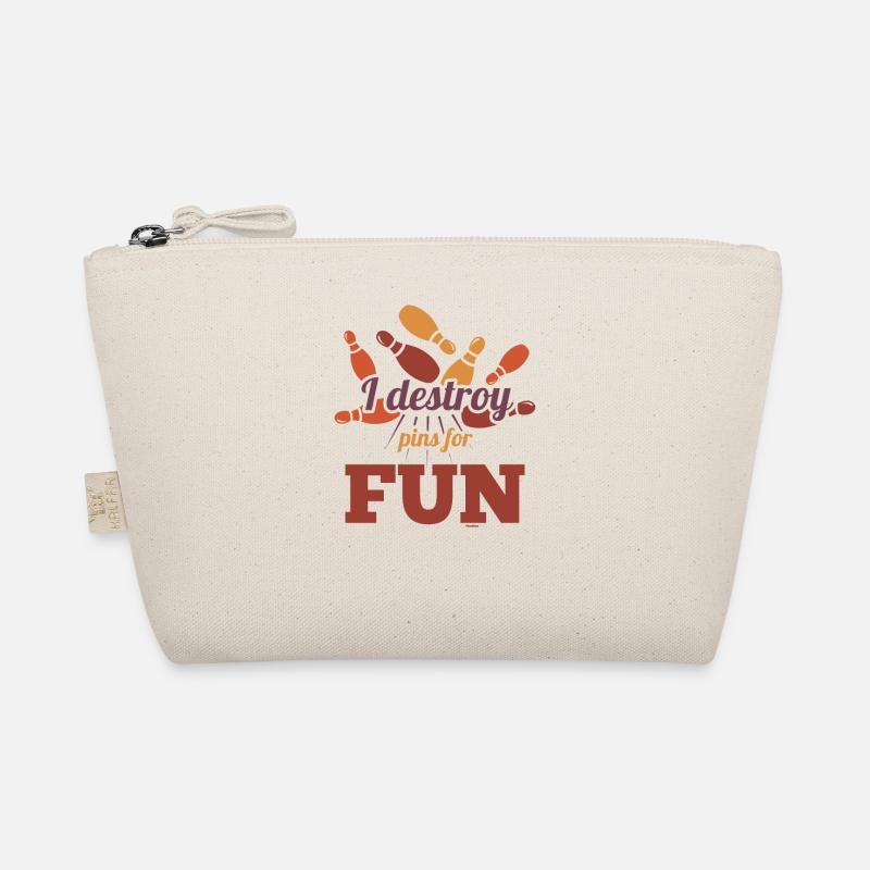 ich zerstöre Pins aus Spaß beim Bowling Bio-Täschchen