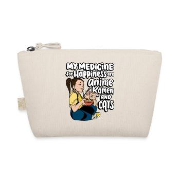 My medicine for happiness is anime, - Organic Pouch - nature - Front