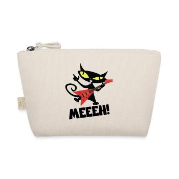 Black Cat Rocker Playing Electric Guitar - Organic Pouch - nature - Front