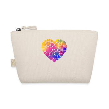 Hearts 100 Days of School Valentine's Day back to - Organic Pouch - nature - Front