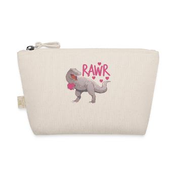 Valentine's Day Dinosaur RAWR T rex lover - Organic Pouch - nature - Front