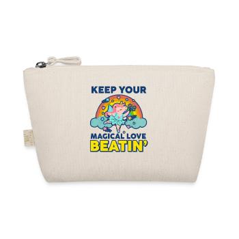Rainbow Animal Singing Playing Unicorn Lover - Organic Pouch - nature - Front