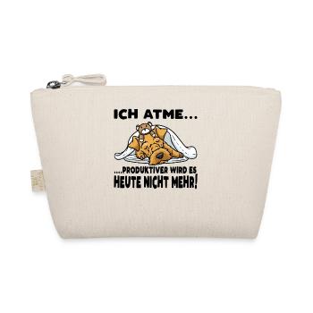 Welsh Terrier Hund Mit Kuscheltier Schlafen - Bio-Täschchen - Natur - Vorne