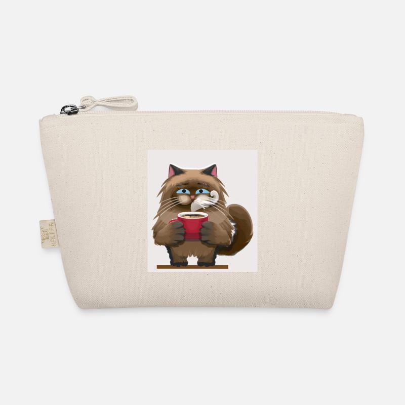Chat mignon buvant du café Trousse biologique