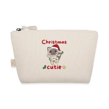 Cat Christmas Cats Christmas Cutie - Organic Pouch - nature - Front