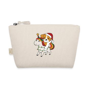 Christmas Jack Russell Merry Christmas Unicorn - Organic Pouch - nature - Front