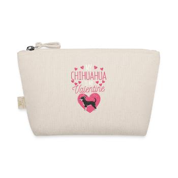 Puppy Valentine's Day Dog Lovers My Chihuahua - Organic Pouch - nature - Front