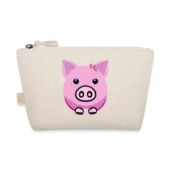Pig sweet Pig Pigs Kawaii Animal 3 - Organic Pouch - nature - Front