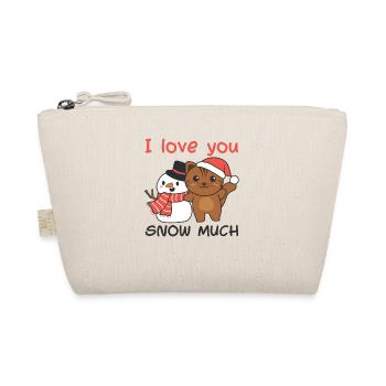 Cat I love you snow much snowman pun - Organic Pouch - nature - Front