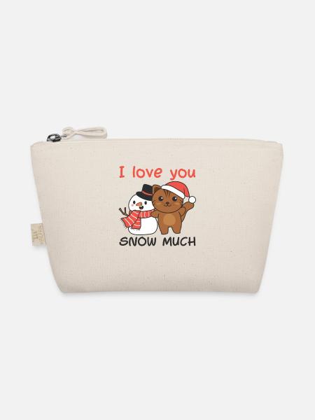 Katze I love you snow much schneemann wortspiel - Bio-Täschchen - Natur