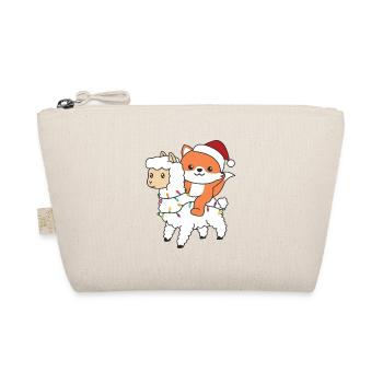Fuchs Lama Alpaka Weihnachten Winter Tiere - Bio-Täschchen - Natur - Vorne