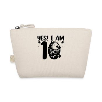 Yes! I Am 10 Years Old 10 Birthday Kids Space Astr - Bio-Täschchen - Natur - Vorne