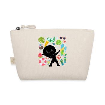 Silhouette Dabbing Boy Summer Time Beach Style - Organic Pouch - nature - Front