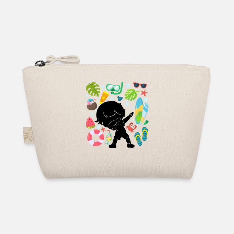 Silhouette Dabbing Boy Summer Time Beach Style Organic Pouch