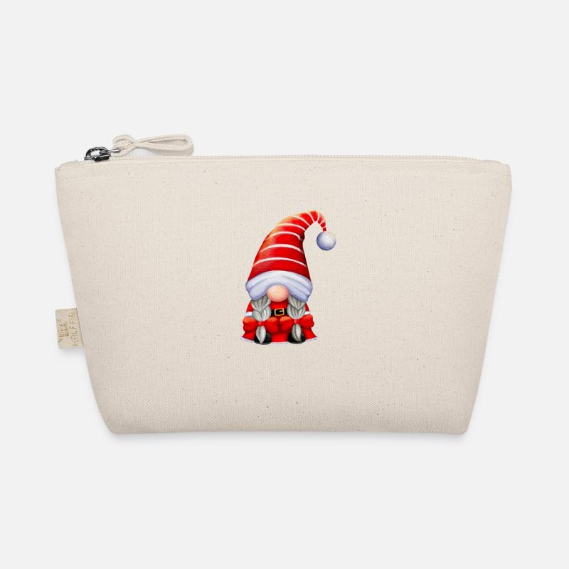 Süßer Weihnachtsmann Nikolaus Gnom - Bio-Täschchen - Natur