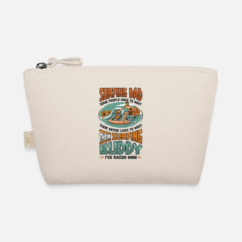 Surfing father and son, surfers. Organic Pouch