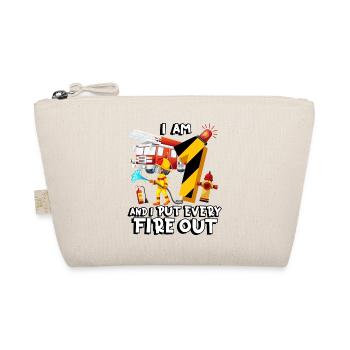 Fire engine firefighting I am 1 year old, - Organic Pouch - nature - Front