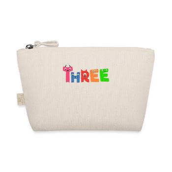 Three years old | Monster Birthday | Monster - Organic Pouch - nature - Front