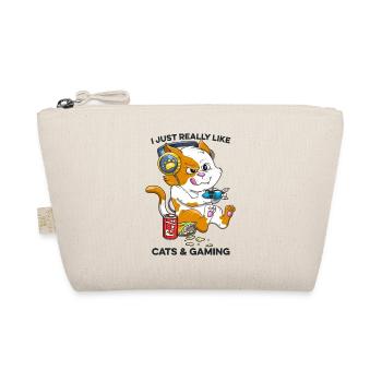 Kawaii Cats and Gaming Funny Cat Lover Gaming - Organic Pouch - nature - Front
