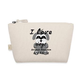 Ich liebe Hunde und hasse Menschen - Bio-Täschchen - Natur - Vorne
