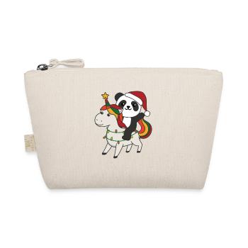 Weihnachts Einhorn Panda frohe Weihnachten Einhorn - Bio-Täschchen - Natur - Vorne