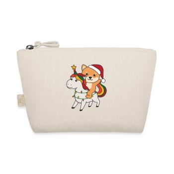 Christmas Shiba Inu Merry Christmas Unicorn - Organic Pouch - nature - Front