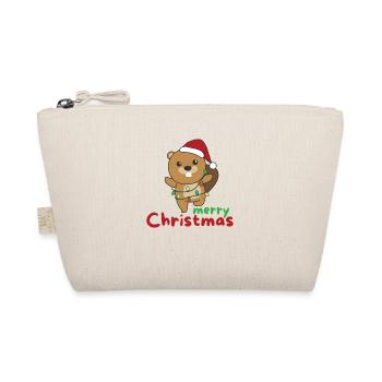 Beaver Merry Christmas Winter Animals Beaver - Organic Pouch - nature - Front