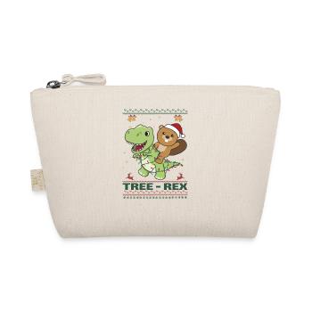 Merry Christmas ugly christmas Beaver Tree Rex - Organic Pouch - nature - Front