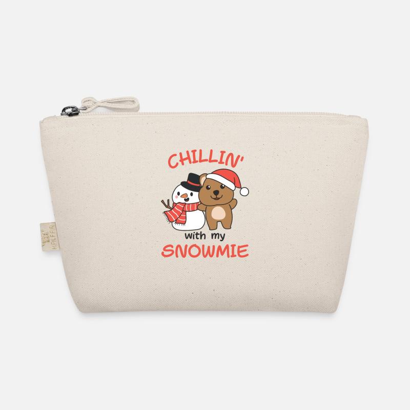 Quokka Chillin with my snowmie schneemann - Bio-Täschchen - Natur