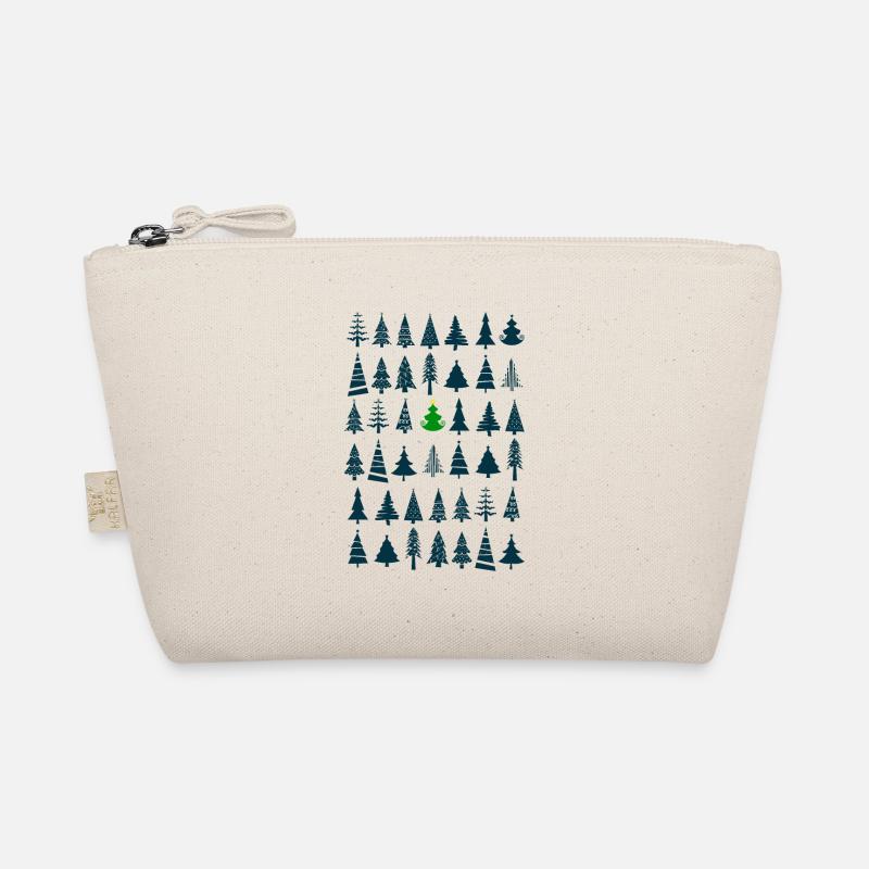 Shining star on green Christmas tree pattern Organic Pouch