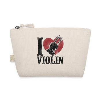 Violin Violinist Heart Vintage I - Bio-Täschchen - Natur - Vorne