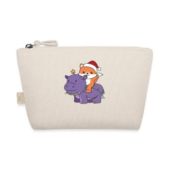 Weihnachts Hippo Fuchs frohe Weihnachten Hippo - Bio-Täschchen - Natur - Vorne