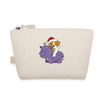 Christmas Hippo Jack Russell Merry Christmas - Organic Pouch - nature - Front