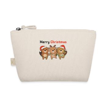 Beaver Christmas Animals Beavers Merry Christmas - Organic Pouch - nature - Front