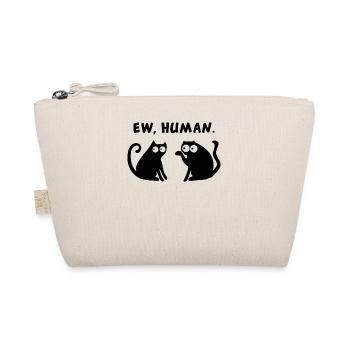 Ih, People Funny Cat Motif - Organic Pouch - nature - Front