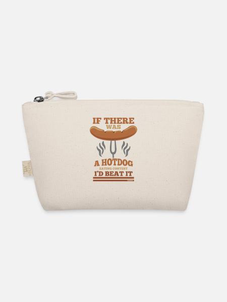 Hotdog Eating Eating Funny Saying - Organic Pouch - nature - Front