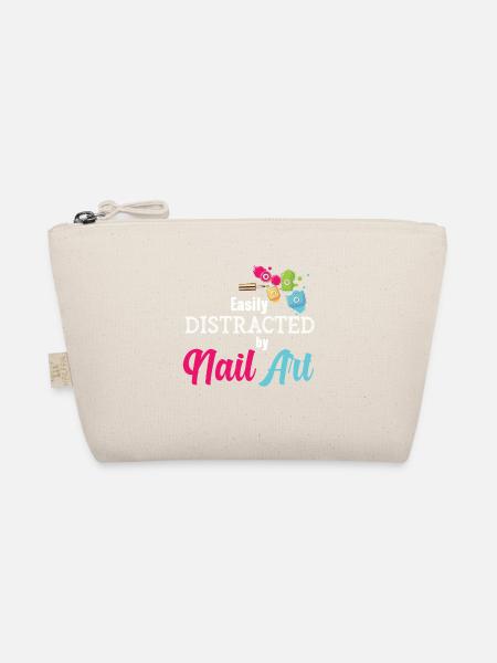 Leicht Ablenkbar Durch Nail Art Nail Tech - Bio-Täschchen - Natur - Vorne