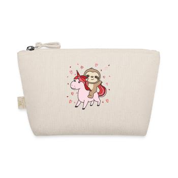 Sloth with unicorn hearts favorite animal heart - Organic Pouch - nature - Front