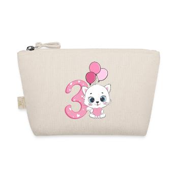 Chaton 3ème anniversaire | Chemise d’anniversaire de chat | - Trousse biologique - nature - Devant