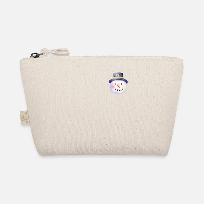 Vintage Winter Snowman Head Organic Pouch