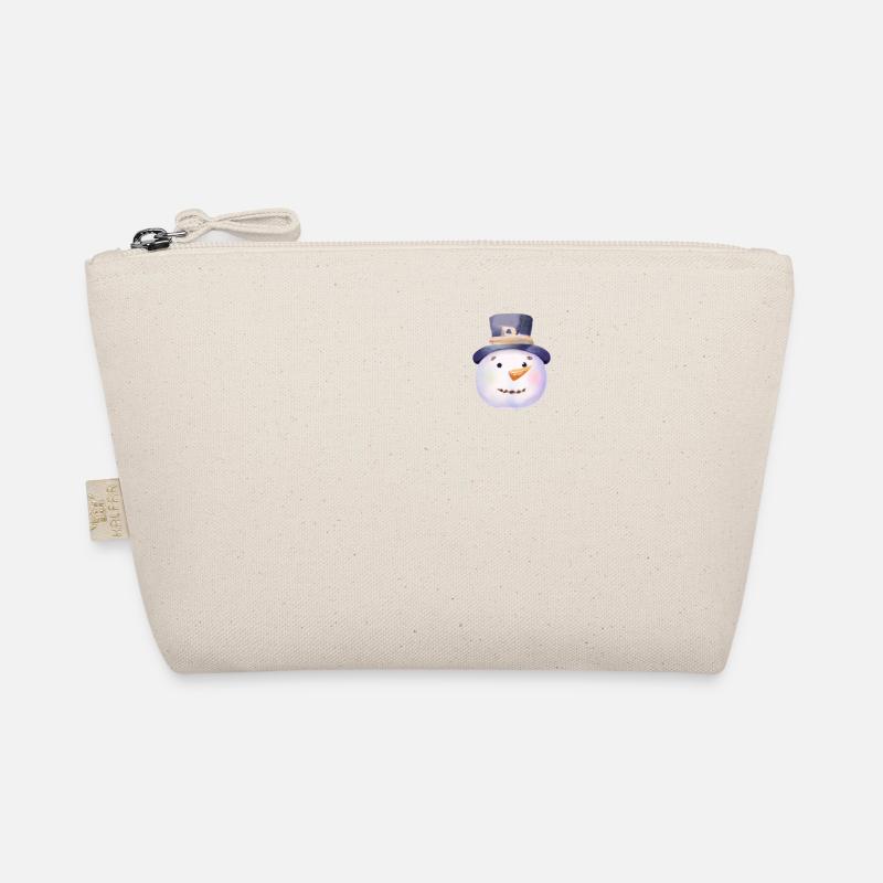 Retro Winter Schneemann Gesicht Brusttasche Bio-Täschchen