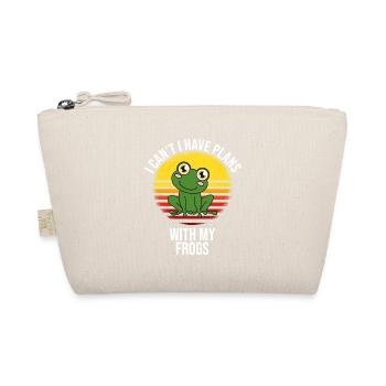Frog I Can't I Have Plans With My Frogs - Organic Pouch - nature - Front