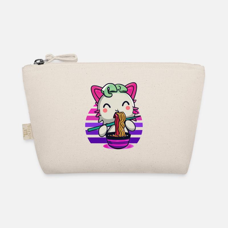 Axolotl cat eats ramen noodles Organic Pouch