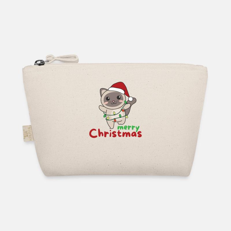 Chat Joyeux Noël Hiver Animaux Chats Trousse biologique